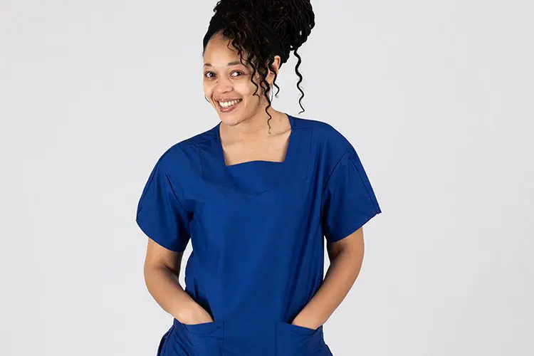 Woman wearing Standard Textile scrubs