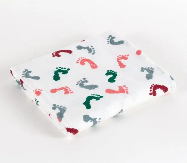 This is one of our Print Patterned Hospital Baby Blankets. It is shown folded so that you can see the cute pattern "Kids Play".