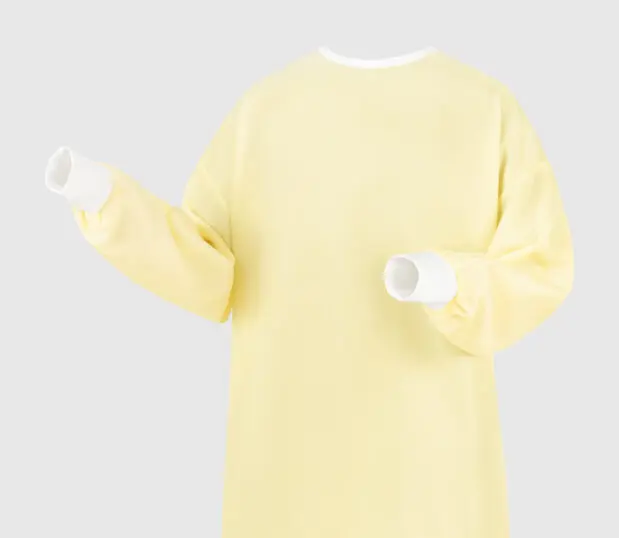 Detail image of our yellow Classic Isolation Gown.