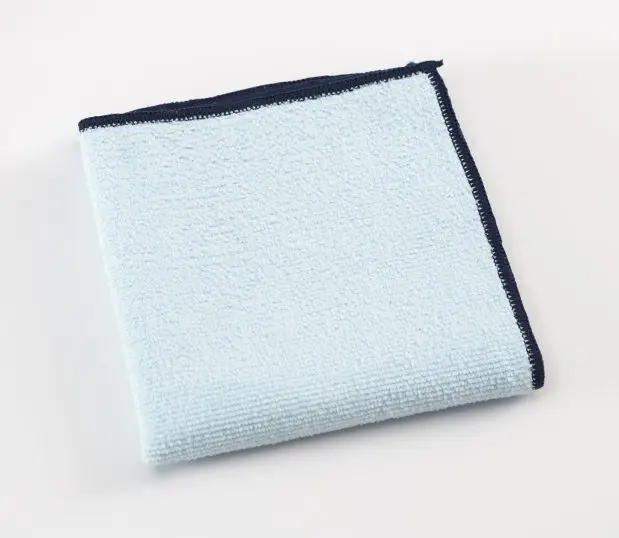 Our Microfiber Glass Cloths are perfect for use in hotels, hospitals, food service, and a variety of other businesses. Make a great first impression with crystal clear glass. Folded microfiber glass cloth featured in blue.