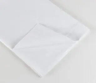 Standard Classic Percale Woven Sheeting for hospitals and healthcare systems. Available in flat sheets or pillowcases. Folded flat sheet shown.