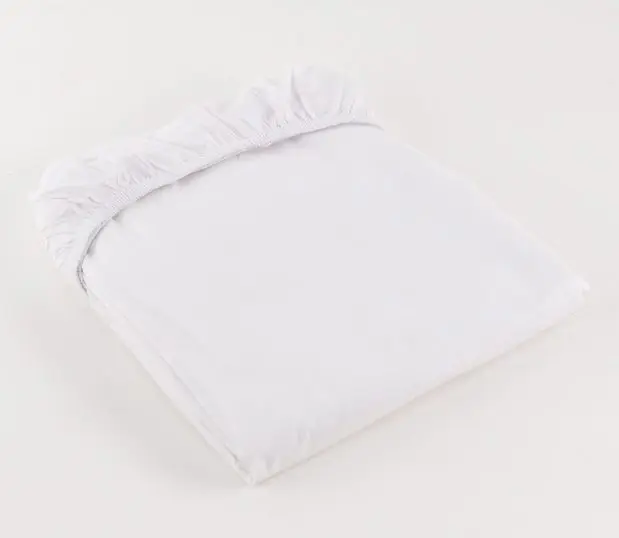 Standard Value Muslin Sheets for hospitals and health systems healthcare bedding. Contour sheet shown folded.