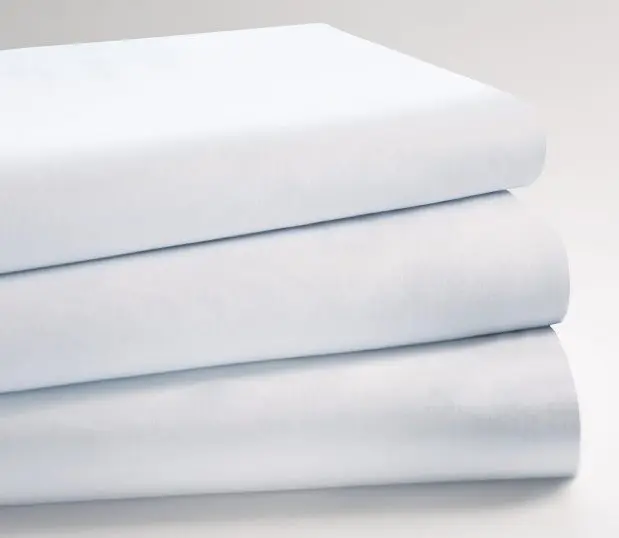 UniVal® Woven Hospital Sheets shown in a stack of three folded sheets.