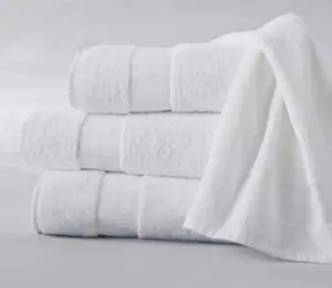 This image features a stack of EuroSoft® Towels. These are soft and absorbent bath towels.