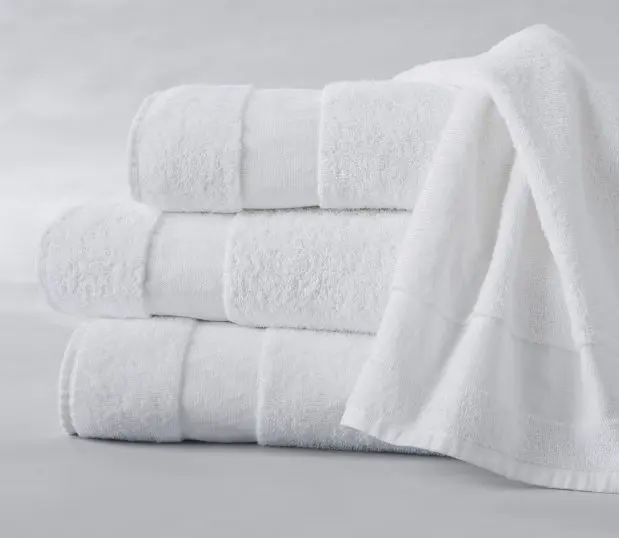 This image features a stack of EuroSoft® Towels. These are soft and absorbent bath towels.