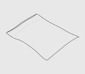 Drawing of an envelope closure duvet cover.