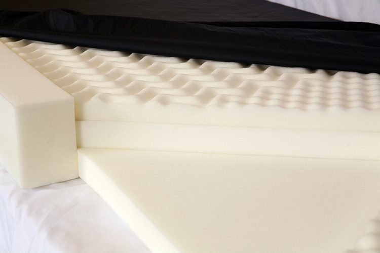 A detail shot of the foam pieces of an Acute Care Mattress.