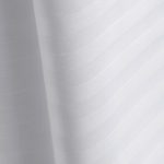 Close up image of ComforTwill hotel sheets in tone-on-tone white stripe