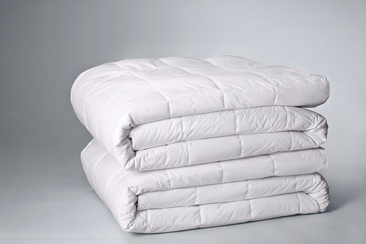 A folded interloft blanket.