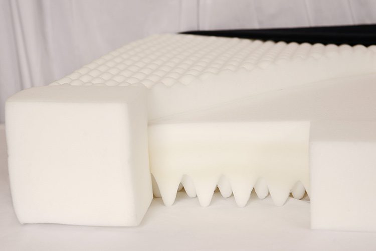 A detail shot of foam pieces of a Long Term Care Mattress.
