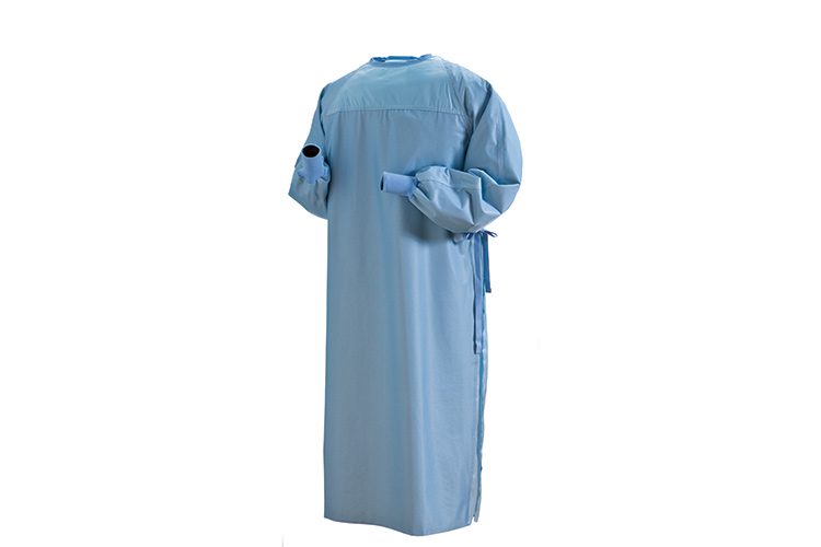 A ProMax surgical gown. This gown medical meets AAMI PB70 Level 4 barrier standards.