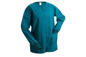 floating medical scrubs jacket with sleeve in pocket