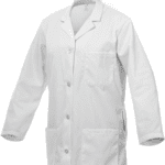 Shown here is a white women's lab coat. Men's lab coats and Unisex lab coats are also sold be Standard Textile.
