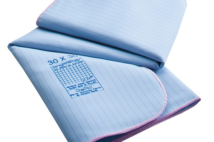 Close-up image of Wrappel surgical wrapper. Wrappel is a reusable surgical wrapper.