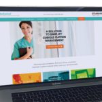A laptop screen showing the landing page for the Cube Control website.