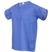These 100% cotton, fully reversible medical scrubs are available in v-neck shirts and pants. If breathability is important to you, you may want to consider these 100% cotton hospital scrubs. Unisex scrubs tops & pants are also available.
