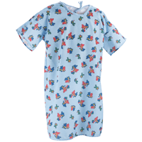 This image shows hospital gowns for kids in happy hound print. These kids hospital gowns are Ideal for pediatric patients.