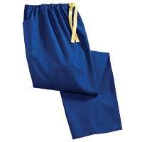 Our medical scrubs program includes unisex scrubs pants. These navy blue hospital scrub pants are very popular for their comfort.