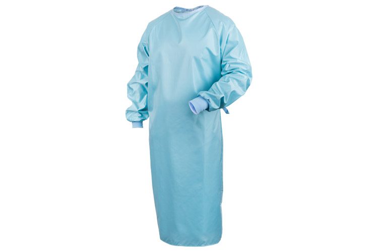 A ComPel MLR surgical gown. These surgical gowns offer protection and comfort. Meets AAMI PB70 Level 3 barrier standards.