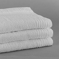 stack of three white perval towels