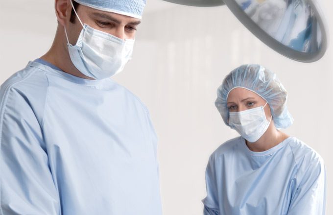 Surgical staff in MLR Surgical Gown