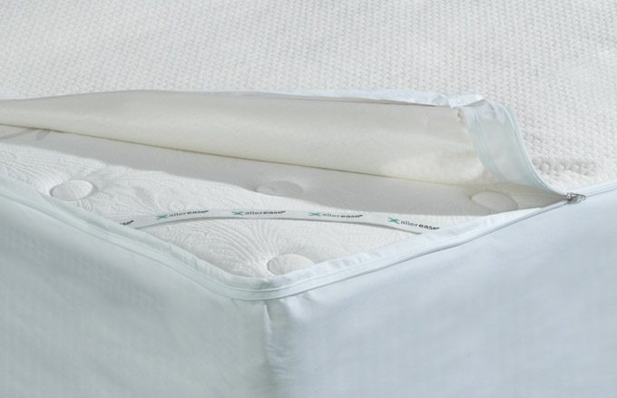 cover of allerease mattress protector zipped off