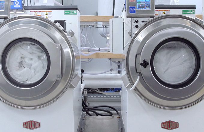 industrial washer and dryer in a hotel