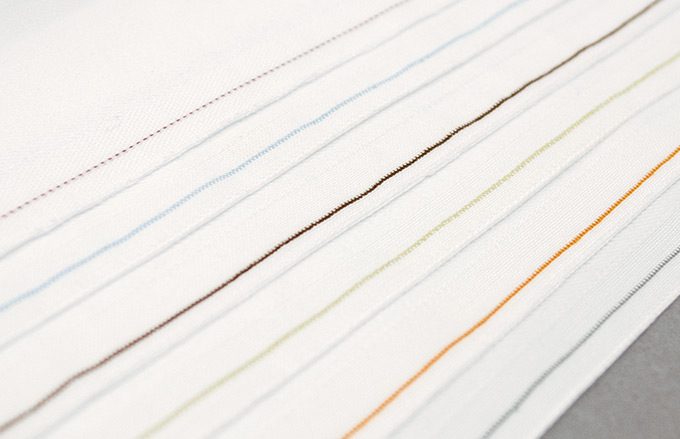 Color coded thread identifies the sheet size.