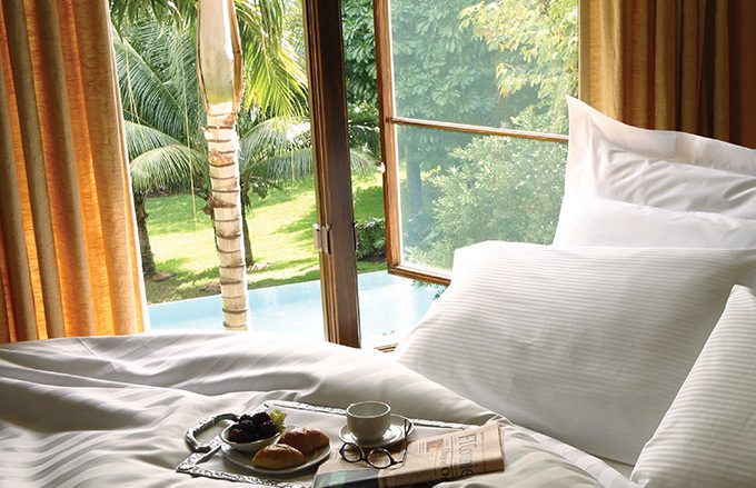 Luxury eco-friendly hotel room