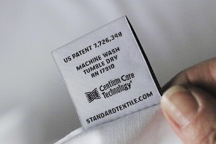 This is the back of Standard Textile's label showing it's RN number. The RN number for Standard Textile is RN 17910.