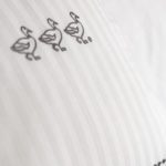 custom Hotel pillow embroidery of three ducks
