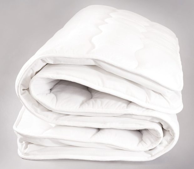 Shown is the Comfort Cloud EuroTech Mattress Pad. Image shows a plush mattress pad that is folded.