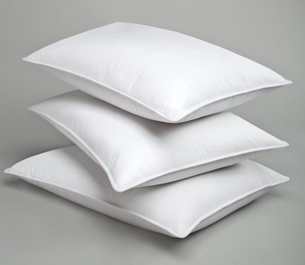 Stack of three Chamber Loft pillows. These are hypoallergenic pillows.