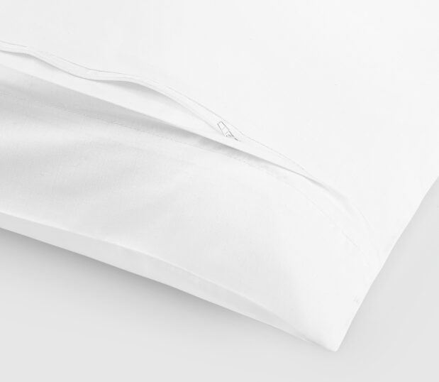 This no-iron pillow cover features the hidden zipper closure.