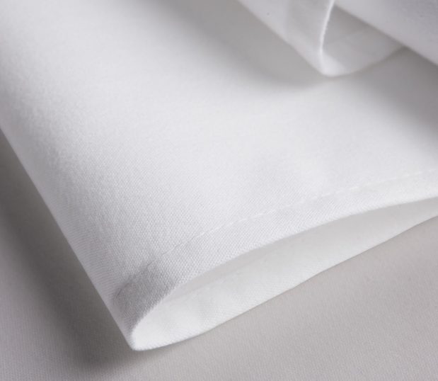 A detail shot of a white professional napkin.