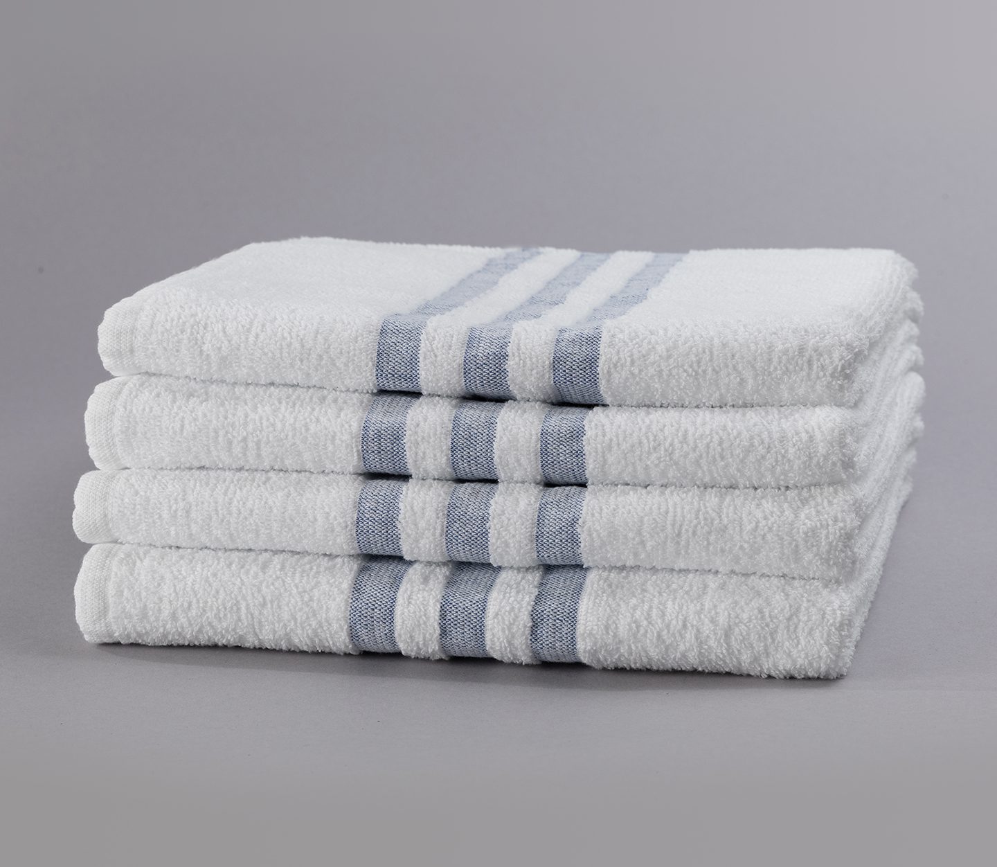 Blue and Grey Stripe Bath Towel Set Manufacturer and Supplier