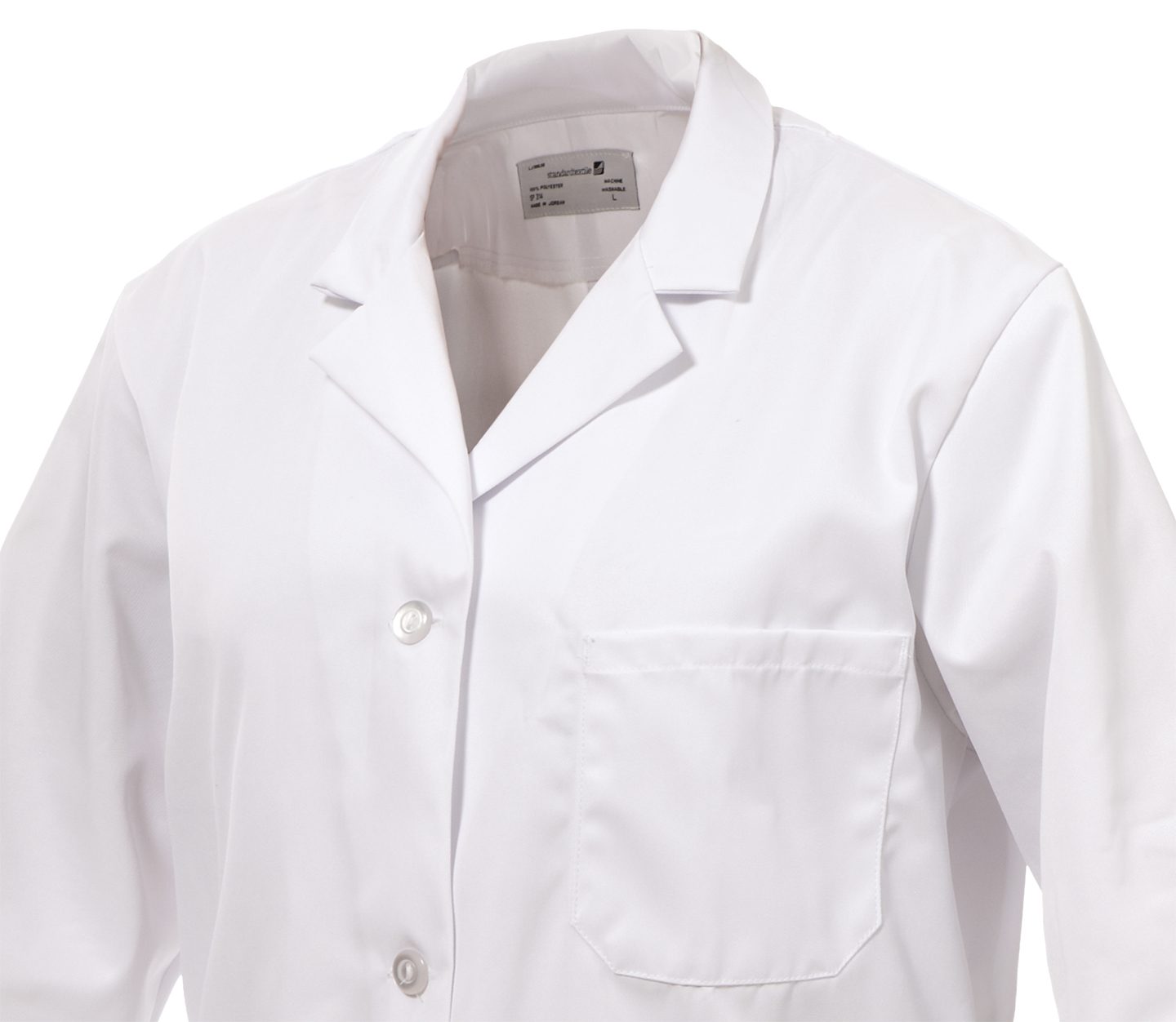 Side button hotsell lab coat