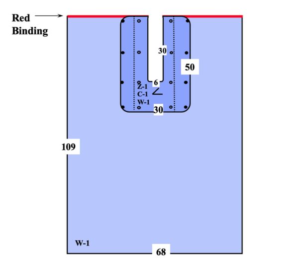 Our Surgical U Drapes are reusable and designed to function as part of a universal two drape system for a wide variety of procedures including abdominal, back, and knee. Image shows a flat drawing of a surgical U drape.