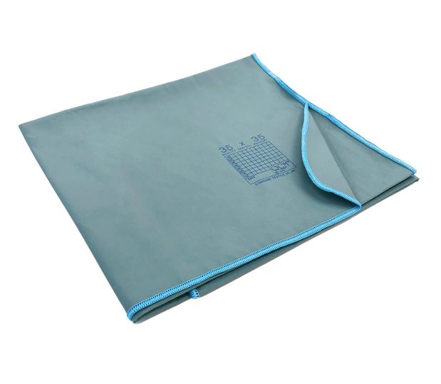 An image of folded Barrier Supreme Surgical Wrapper in Misty. These surgical wrappers are a reusable, cost-effective solution for wrapping surgical instrument sets, instrument trays and textile packs.