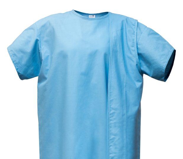 Our 3-Armhole Patient Gowns are a wrap-around design containing no snaps, ties, or fasteners. These hospital gowns are available in Teal and Tracy Blue.