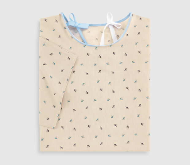 Folded multipurpose patient gown in Nova Blue.