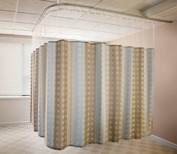 Custom Privacy Curtain shown in a hospital room.
