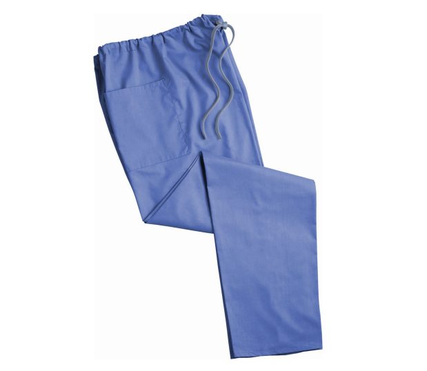 Poplin A-Line Unisex scrub pant in Ceil Blue isolated on a white background.
