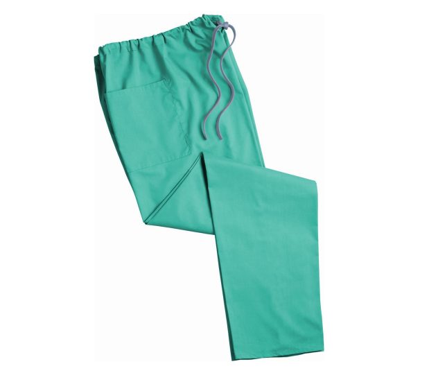 Poplin A-Line Unisex scrub pant in Jade Green isolated on a white background.