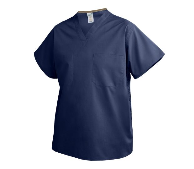 A silo of the Softweave® Unisex Scrub Shirt shown in Navy.