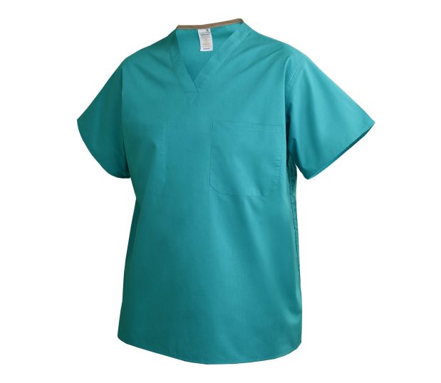 A silo of the Softweave® Unisex Scrub Shirt shown in Teal.