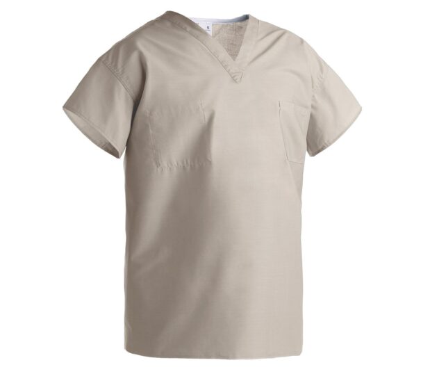 Color swatch of our Standard Classic Unisex Scrub Shirt shown in Khaki.