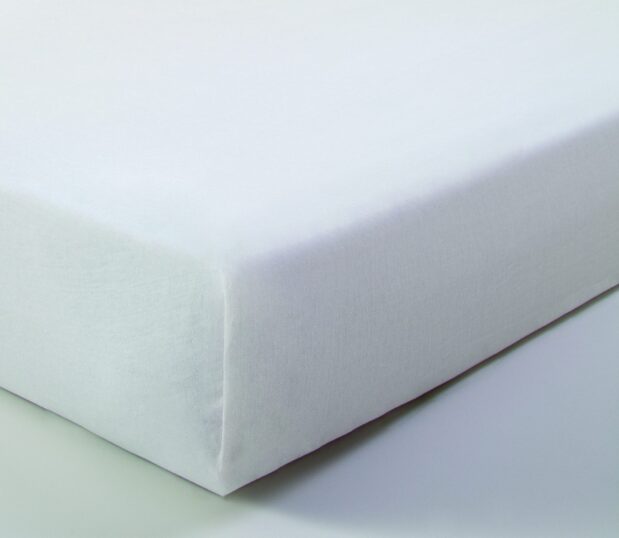 Our Bariatric Jersey Knit fitted sheets are extra wide to accommodate bariatric patient beds. Jersey knit ensures this fitted sheet easily slides into place and stays secure. Available in bleached white.