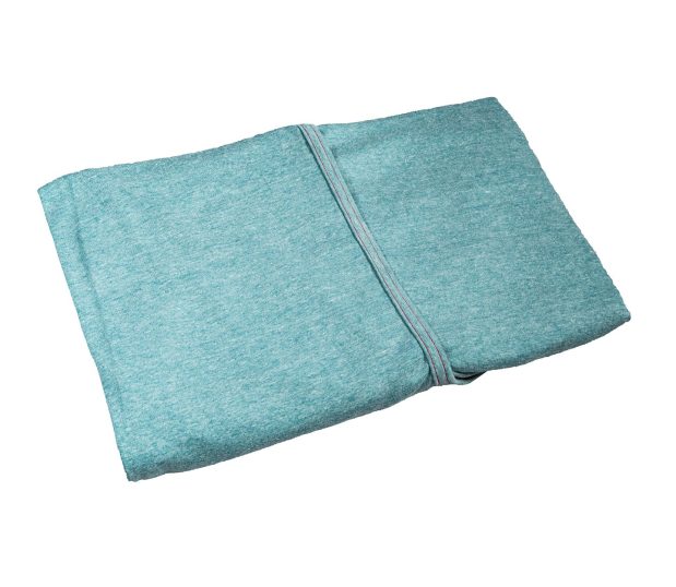 Our stretcher knit fitted sheets are specially sized to fit ambulance stretchers. Available in two sizes and fabric types. Folded stretcher knit fitted sheet in the color Misty.