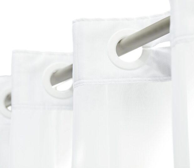 Detail of hookless shower curtain.